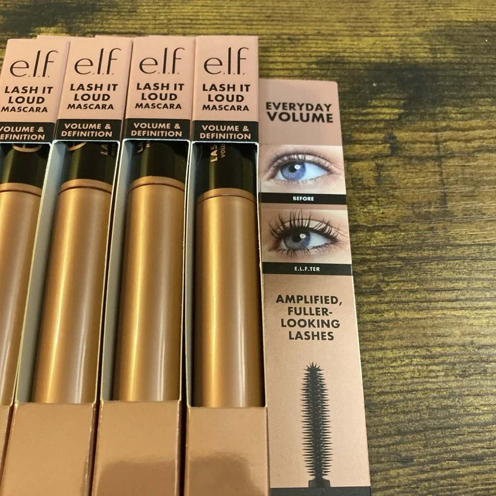 4 Pack e.l.f. Lash It Loud‎ Mascara Black 81580 Volume Definition Flexible Brush